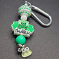 2 Key Ring Bag Charm St Patty Patrick Day Green Hat Lucky Handmade Clip Gift