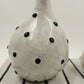 Studio B White Black Polka Dots Art Design with Striped Table Ceramic Vase Set