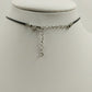 Silver Tone Turquoise Pendant Necklace Marbled Stone on Black Leather Cord