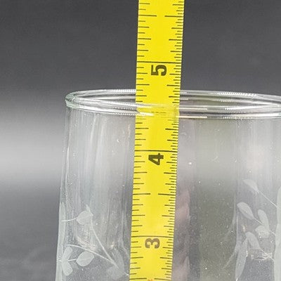 Set of 6 Princess House Heritage Etched Crystal Tumblers 11 oz 5"hx2.5"d Vintage