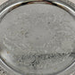Irvinware Silver Plated Round Serving Tray 12" Etched Scroll Braided Rope Rim