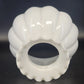 Milk Glass Oil Lamp Shade 8x5.5" Lantern Style Quilted Panel Ruffled Top Vintage