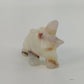 Hand Carved Marble Onyx Elephant Figurine White Brown Stone Sculpture 2.25"