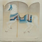 Wesley Smith Carousel Horse Print Signed WESS Embossed Gold Frame 20.25" Square