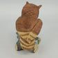 Horned Owl Porcelain Figurine on Log with Holly Red Berries Wildlife Decor 6.5"