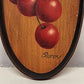 2 Hand Painted Farmhouse Vintage Folk Art Wooden Wall Hanging Plaque Fruit Plums