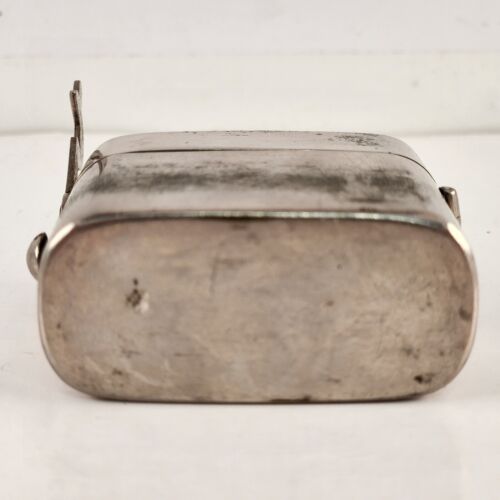 Stainless Travel Pocket Inkwell with Bottle Vintage Latch Lock Glass Bottle 2"