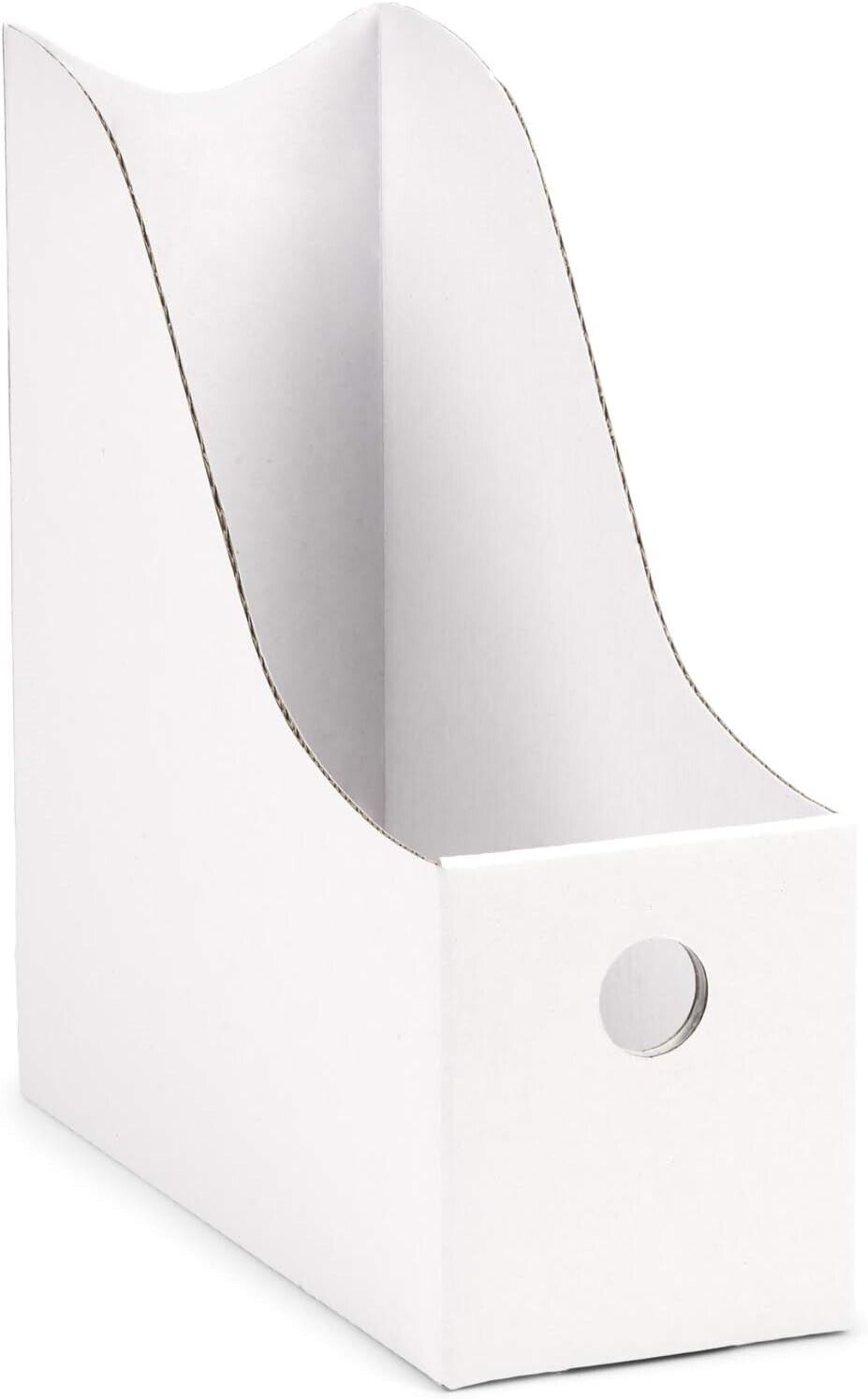 12 Pack White Cardboard Magazine Holders by Blue Summit Supplies 3¾" x 10" x 10"