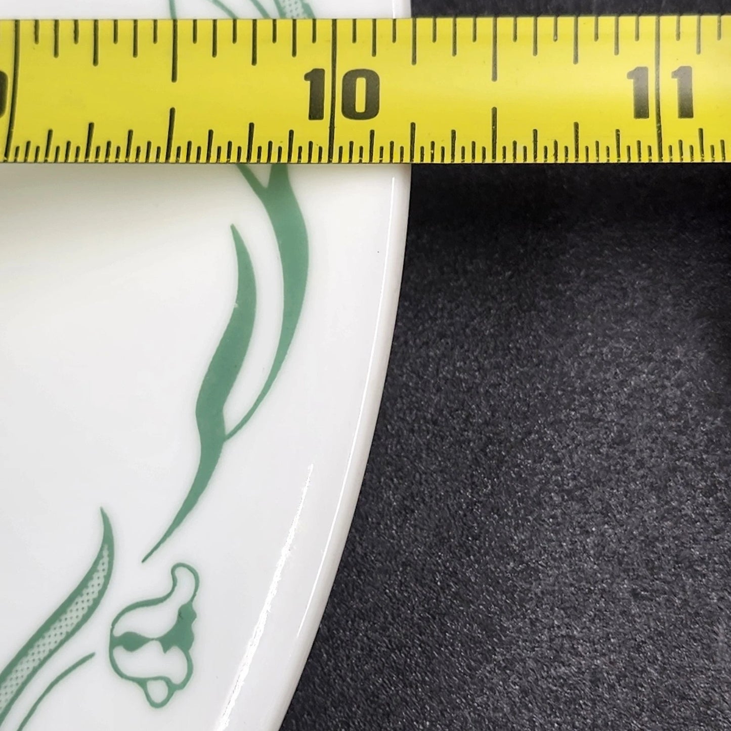 3 Corelle Emily Dinner Plates 10.25" Green Swirl Pattern Corning Ware USA