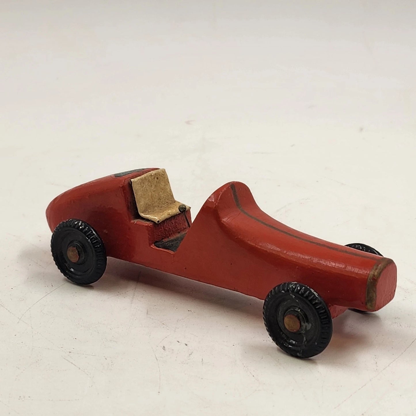 Pinewood Derby Car Handmade Wood Racer Red No.9 Cub Scouts USA Toy Vehicle 1990s