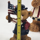 Set of 3 Patriotic Teddy Bear Figurines w Mouse 4th of July Stars & Stripes USA