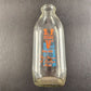 Virginia Dairy Glass Milk Bottle 1 Quart Orange and Blue Logos STOP School Bus