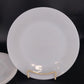 Vintage Oven Ware Milk Glass Dinner Plates Swirl Rim Set of 3