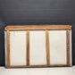 Enamel Tabletop Counter Vintage Rustic White Black Edges Wood Frame 38" As-Is