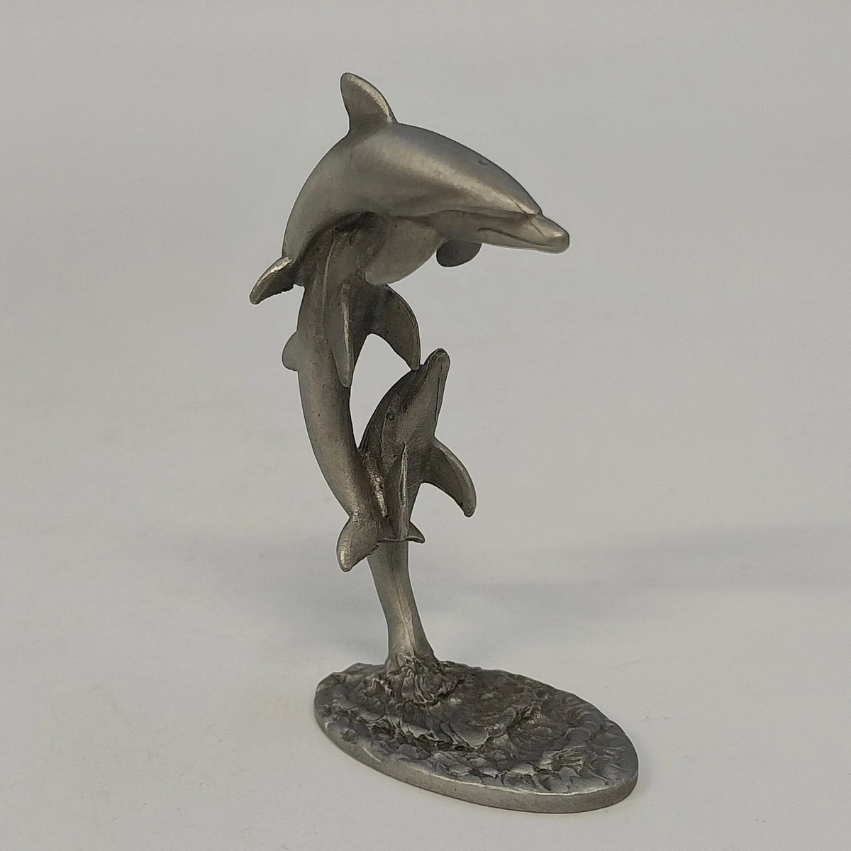 Spoontiques PP245 Pewter Three Dolphins Figurine 3" Ocean Decor Collectibe 1982