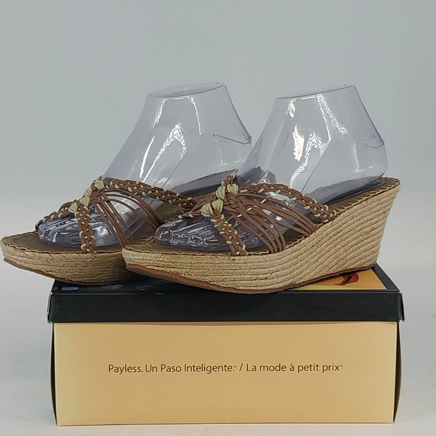 Montego Bay Club Wedge Sandals Brown Espadrille Platform Women's 7.5 Casual
