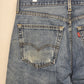 Levi’s 505 Men Jeans 32x30 Light Wash Distressed Blue Denim Classic Straight Leg