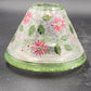 Yankee Candle Shade & Underplate Large Jar Crackle Glass Pink Flower Green Vines