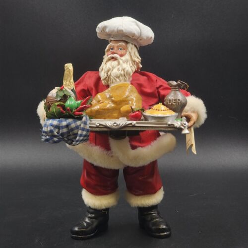 Kurt Adler Figurine Fabriche Santa Serving a Full Turkey Dinner 10.5" Tall 1994