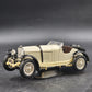 Bburago 1931 Mercedes Benz SSKL 1:18 Diecast Model Car Cream with Stand 9.5" Vtg