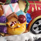 Tomsky Snowman Lg Cookie Jar Red Car Full of Toys Presents Tree Decorations 2004