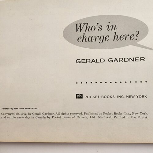 Political Who's in Charge Here Original Meme Booklet 1962 Gerald Gardner