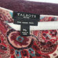 Talbots Petites Women's MP Opulent Paisley 100% Merino Wool Sweater Red Burgundy