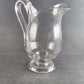 Heavy Crystal Manganese Glass Water Pitcher Fused Handle Design Footed Base Vtg