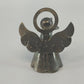 Silver Tone Metal Angel Candle Holder Halo Wings Figurine 2¼" Christmas Vintage