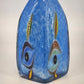 Milano Murano Sommerso Art Glass Vase Blue White Eyes 11.5 Inch