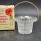 Avon Fostoria Glass Candlelight Basket Candle Holder Perfumed 1970's Vintage NIB