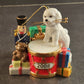 The Danbury Mint Christmas Ornament Drummer & Bichon Frise Dog 2008 Vintage