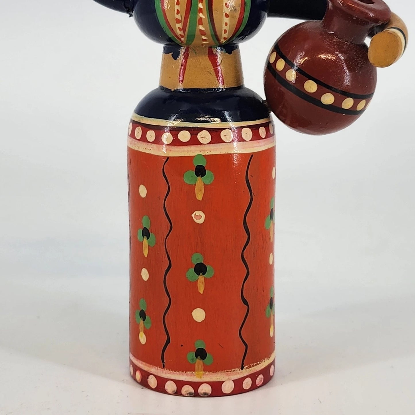 Channapatna Handmade Wooden Doll Karnataka India 7.5 Inch