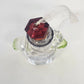 Snowman Christmas Ornament 4" Acrylic Clear Faceted w Red Top Hat & Rhinestones