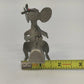 Zemtek Pewter Mouse Holding Bell Figurine Red Nose 3" Collectible Metal Ornament