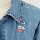 Rosemary & Ivy Embroidered Long Sleeve Button Front Denim Shirt/Jacket XL