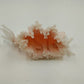 Cream Pink Textured Fabric Tulle Cosmetic Jewelry Drawstring Purse Pouch Bag