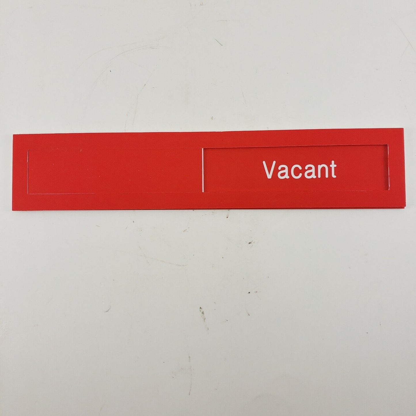 Sliding Door Occupied Vacant Sign 10 Inch Red Engraved