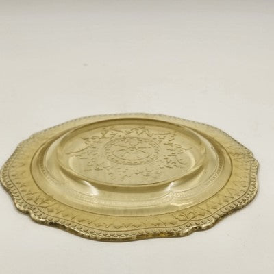 Federal Patrician Amber Yellow Spoke Depression Glass Dinner Plate Glassware 9"