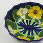 Mexican Folk Art Pottery Serving Bowl 8”x3" Talavera Sunflowers & Calla Lilies