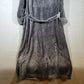 Women’s Fleece Bathrobe Turquaz Plush Soft Warm Gray Size Medium Waffle Trim NWT