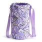 Vera Bradley Water Bottle Holder Crossbody Bag Wild Roses Lavender Zip Pocket