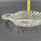 Clamshell Divided Crystal Glass Serving Dish 6"x1" 1950s Vintage