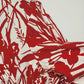 Avenue Stretch Women's Plus 18/20 Red White Tropical Floral Shirt Cotton Button