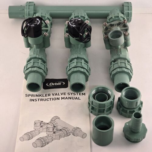 Orbit 3-Valve Inline Sprinkler Manifold Valve Assembly New and Used Components