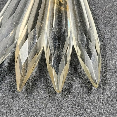 4 Rock Icicle Spear Crystal Glass Drop Chandelier Prisms 2.95" w Wire Connectors