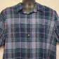 Old Navy PLAID Men's SS Shirt XL Blue Button Down Regular Fit 2 Pockets