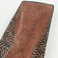South African Hand Carved Wood Serving Bowl Tray Painted Zebra Pattern 15" x 6"