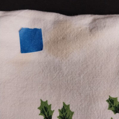 White Tablecloth Christmas Holiday Poinsettia Bell Holly Motif Rectangle 78"x58"
