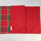 Sam Hedaya Red Green Plaid Table Runner 13x72 Gold Stitch